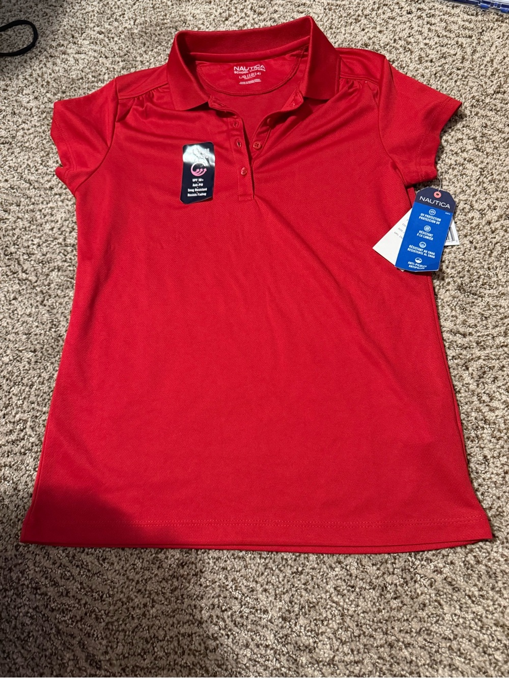 Nautica Women’s Red Short-Sleeve Polo